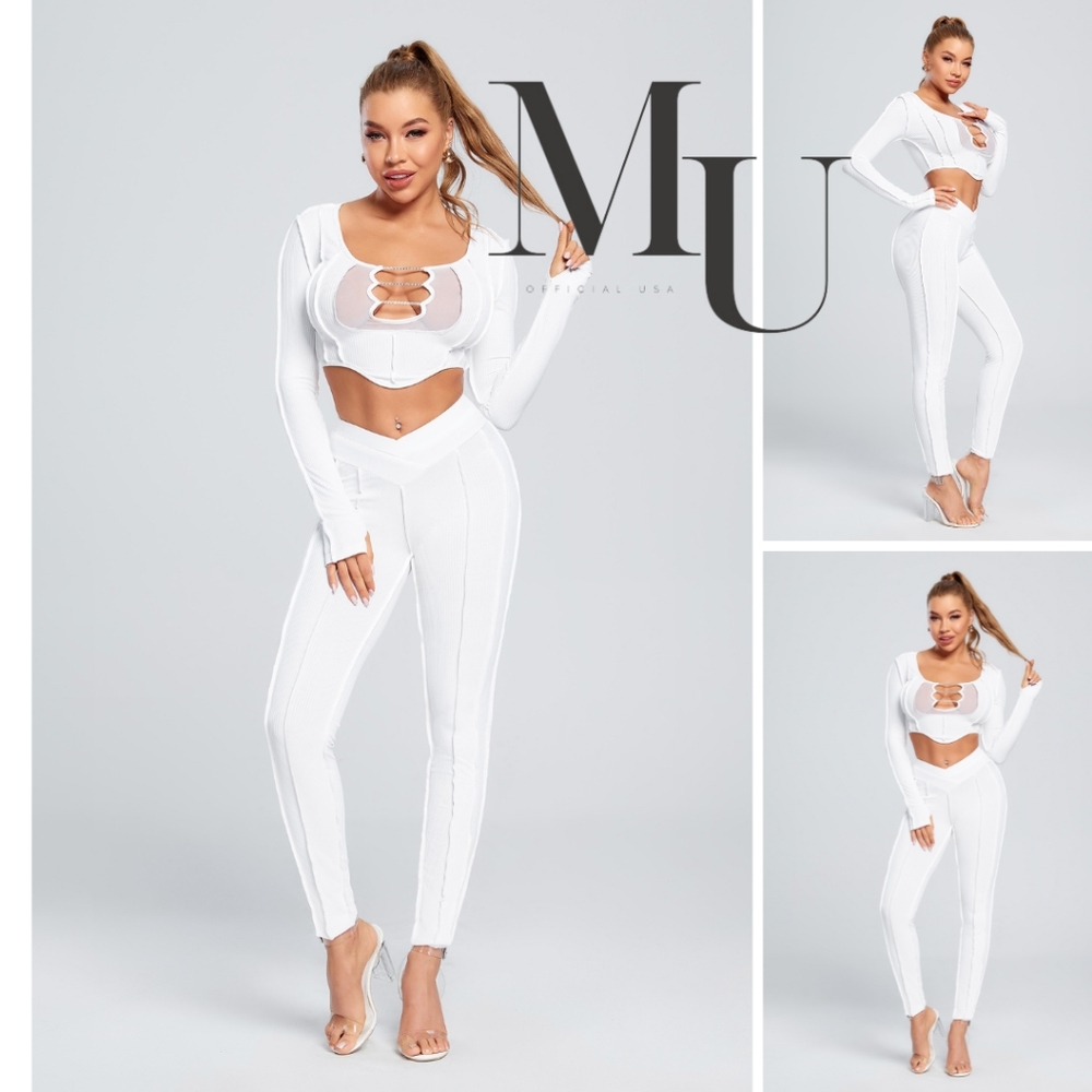 🤍Bright Diamond White Rhinestone Chain 2-Piece Set💠